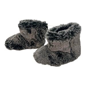 Cat &‎ Jack Toddler’s Soft Gray Faux Fur Bootie Slippers Size Large (9-10)